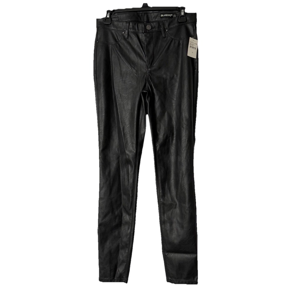 NWT Blank NYC Womens Black Eight Ball Faux Leather Casual Skinny Pants Size 29
